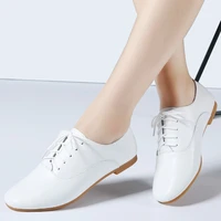 2020 autumn women oxford shoes ballerina flats shoes women genuine leather shoes moccasins lace up loafers white shoes