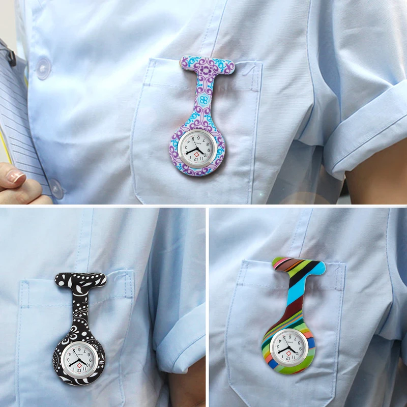 

Creative FOB Pocket Watches Silicone Nurse Brooch Watch Quartz Men Women Doctor Present Clock Hospital Medical Gift Dropshipping