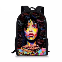 school bags for girls black art afro lady girls printing school backpack kids bag teenager schoolbag bookbag student