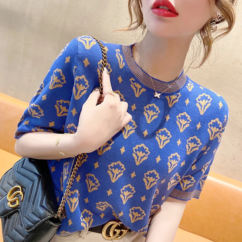 

Футболка трикотажная, с круглым вырезом и коротким рукавом, не реальная, 2021, акция, 20734