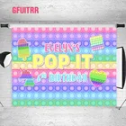 GFUITRR Pop It персонализированный фото фон счастливая 6-я фотография Единорог фруктовое Сердце Декор баннер фотореквизит