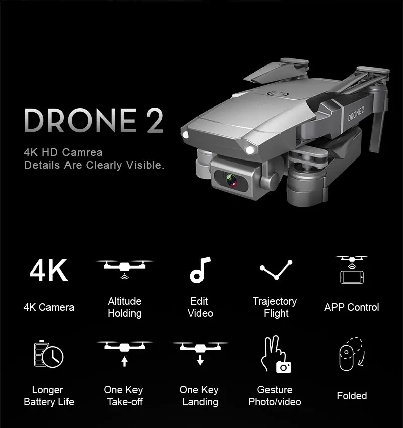 Дрон 4K E68 wifi FPV мини-Дрон с широким углом HD 4K 1080P камера режим удержания высоты RC складной Квадрокоптер Дрон подарок