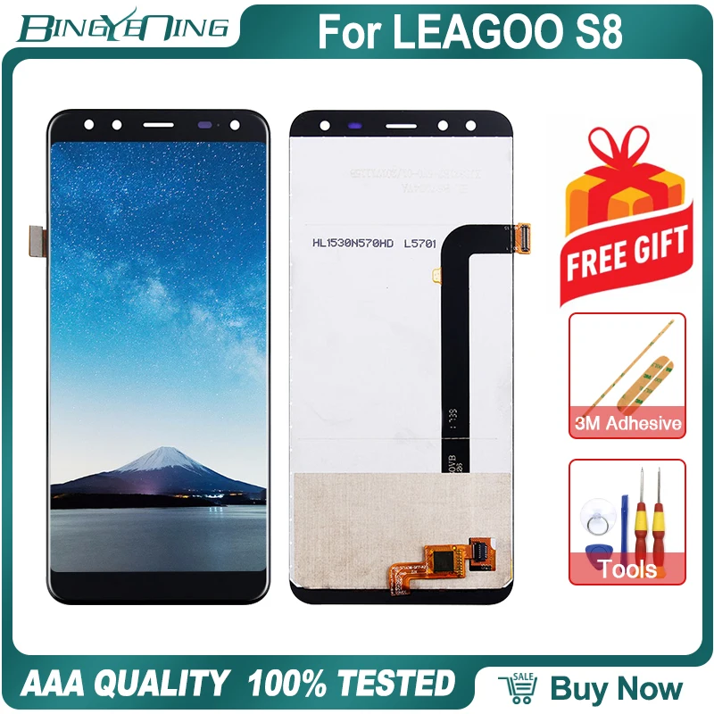 Новинка оригинальный дигитайзер для ЖК и сенсорного экрана Leagoo S8 с рамкой модуль