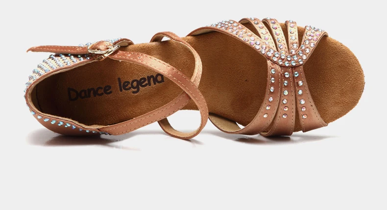 Детская обувь для латинских танцев с украшением девочек 4 5 см средний каблук