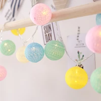 2 2m 20 led cotton ball garland string lights outdoor decoration baby bed fairy lights wedding holiday christmas lighting decor