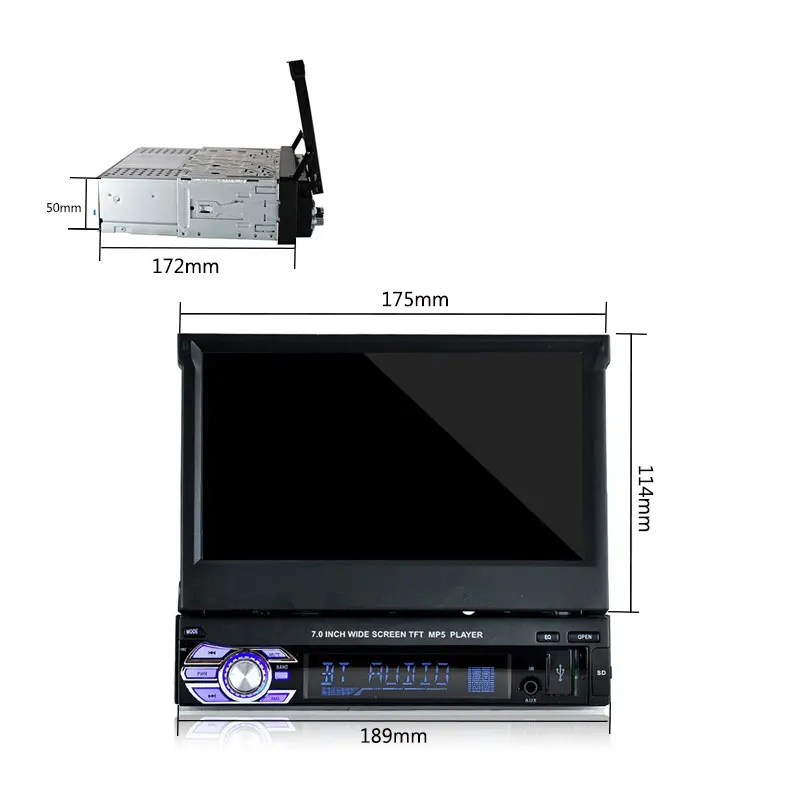 Автомагнитола MP5 с Bluetooth FM-радио 7-дюймовым сенсорным экраном Mirror Link Типоразмер 1 DIN