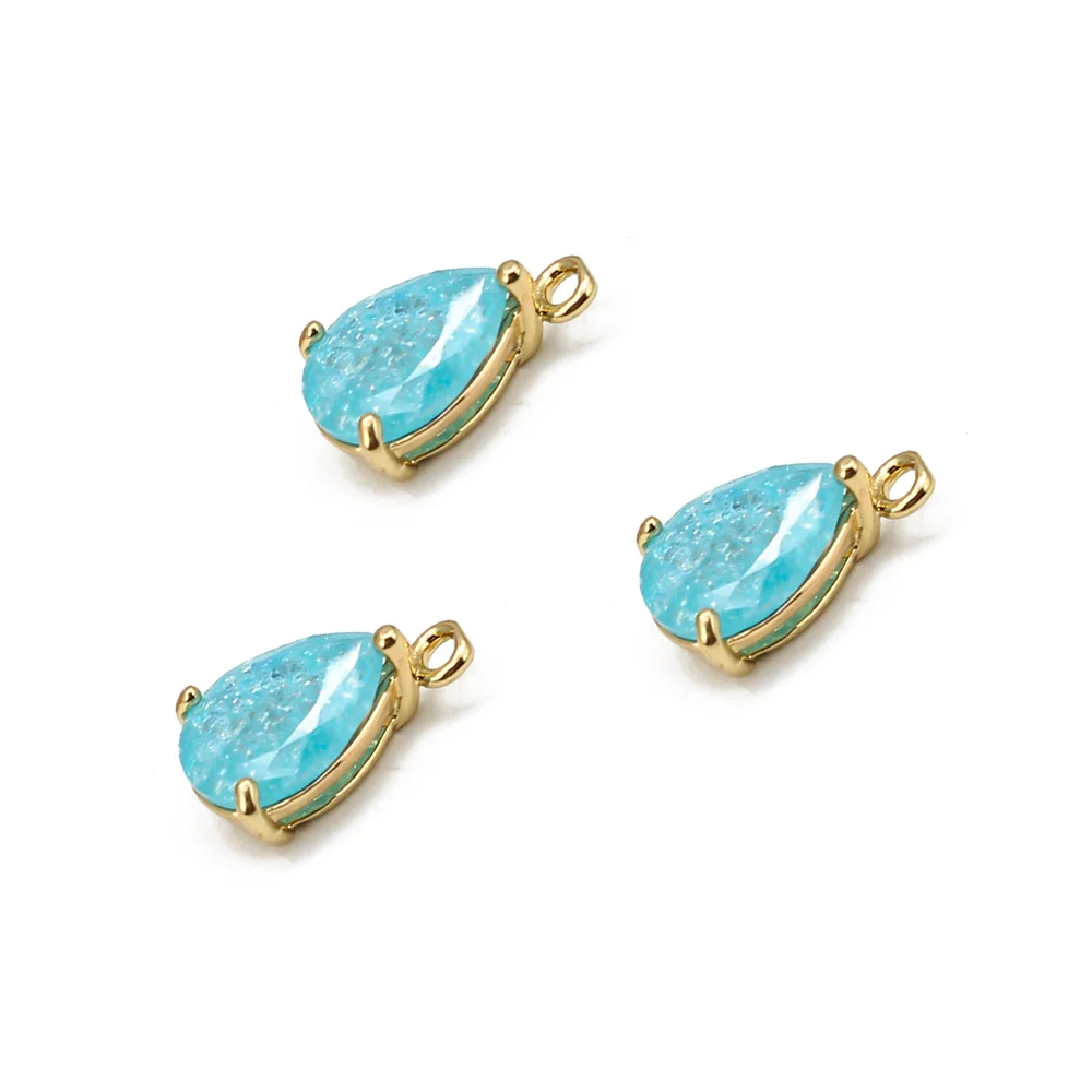 

MEIBEADS Mixed 4PCS Cute Water Drop Crystal Pendant Marbling Charm for Fashion Jewelry Making Necklace DIY Accessories BD380