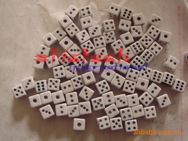 by dhl or ems 2000sets free shipping Best Promotion 50 PCS Plastic White 8mm Gaming Dice Standard Six Sided Decider Die RPG | Спорт и