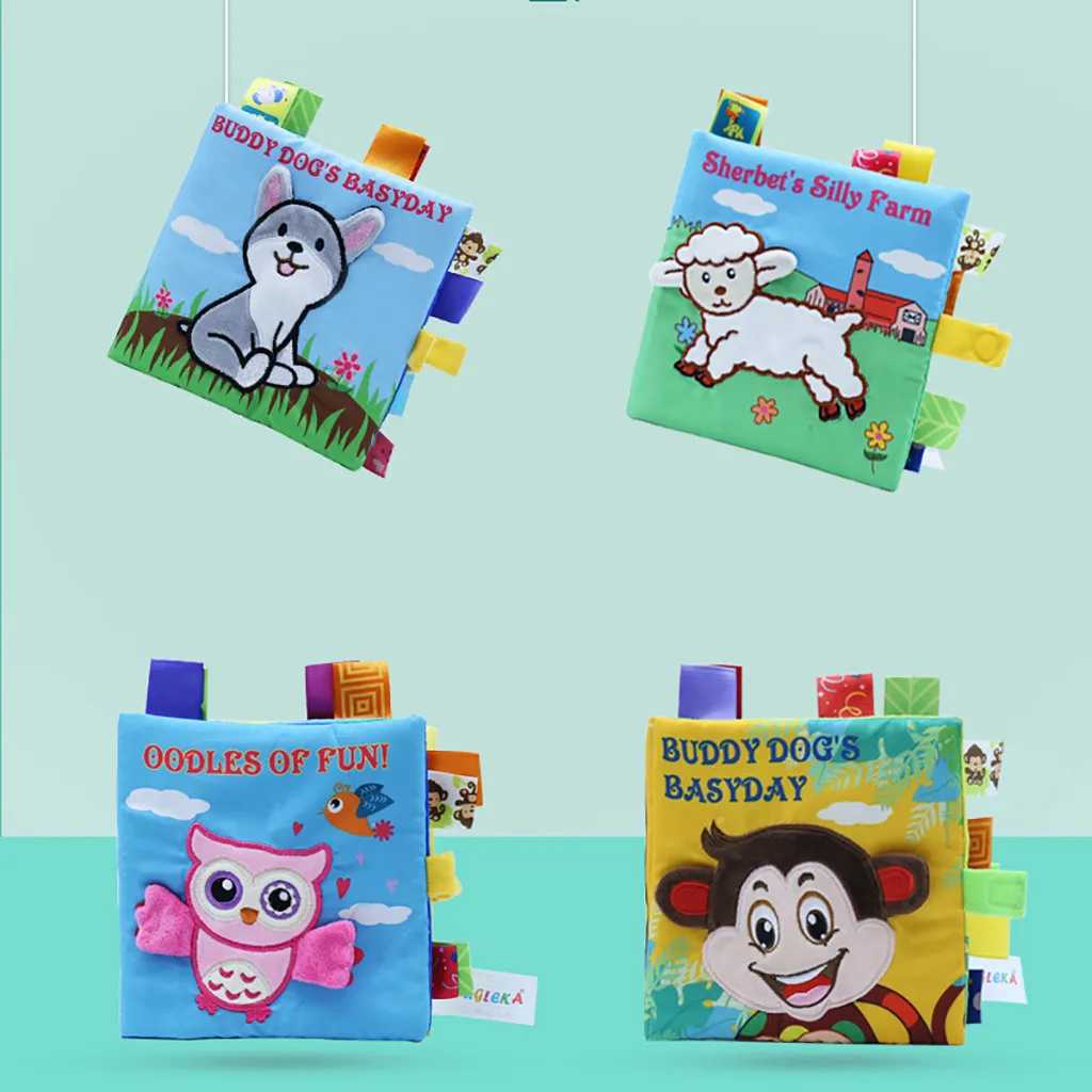 Интересные детские животные хвосты тканевая книга 2019 новые головоломки