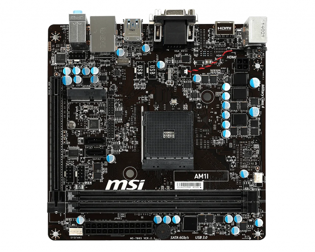 

MSI AM1I Socket AM1 Motherboard DDR3 ram 32GB 1 x PCIe 2.0 x16 DVI-D Mini-ITX AM1 motherboard For Athlon X4 530 5150 cpus