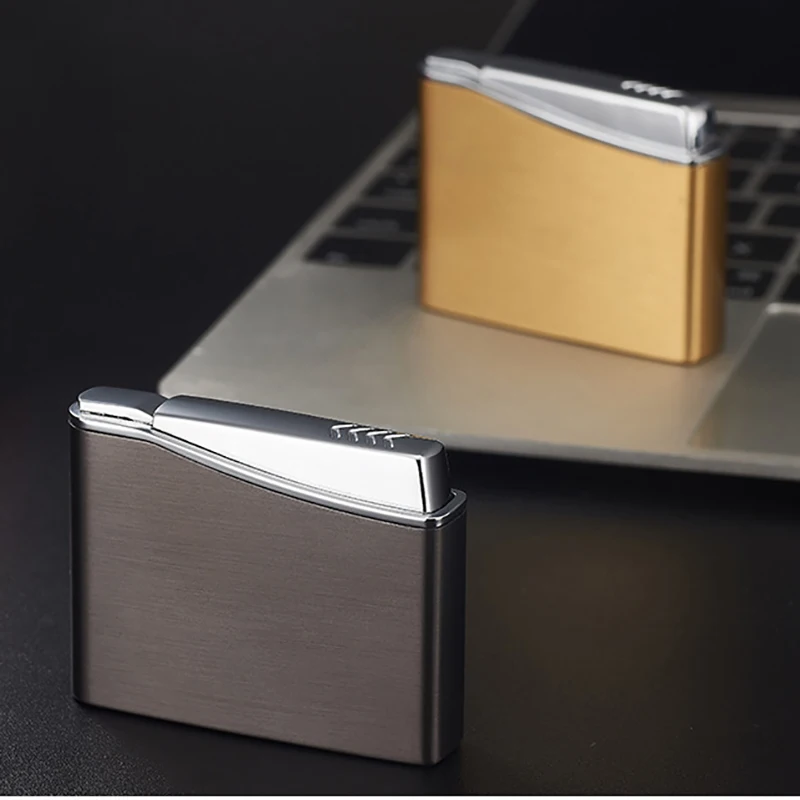 Ветрозащитная металлическая Бутановая газовая зажигалка портативная полоса в