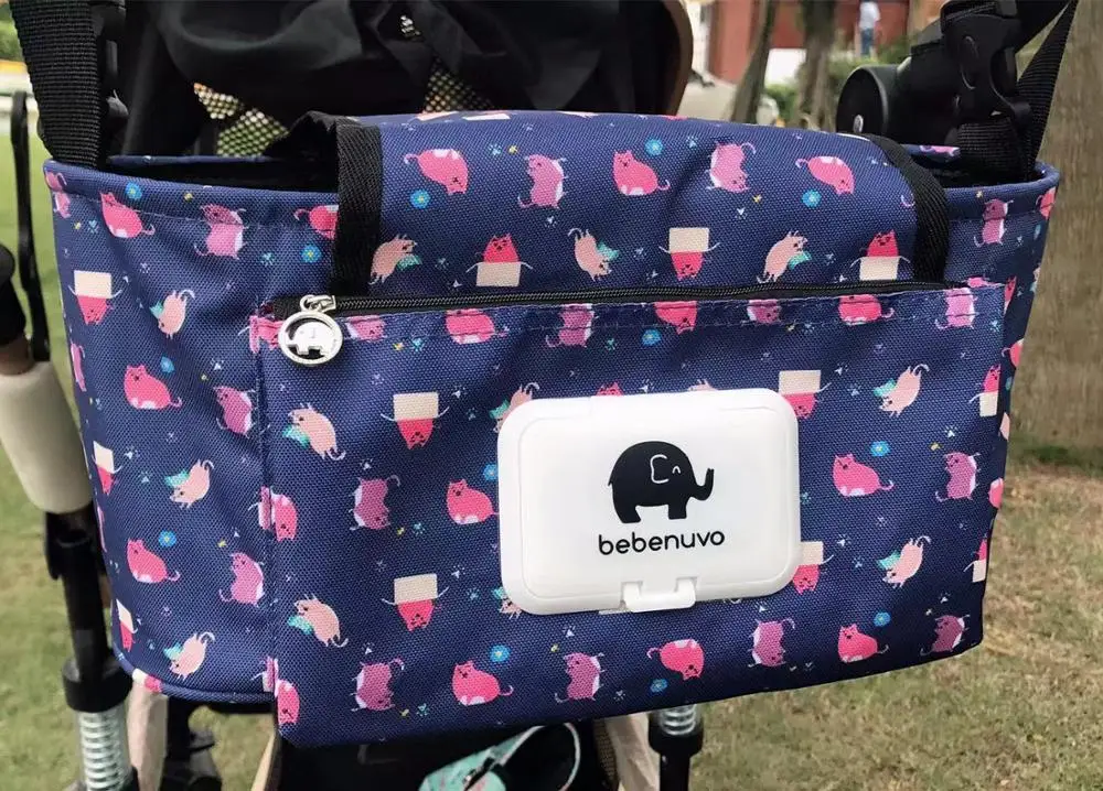 Сумка Органайзер для детской коляски водонепроницаемый вместительный крючок