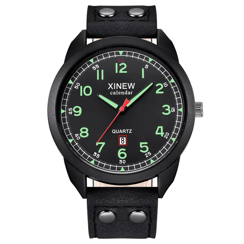 

New Luxury Brand Luxury Men's Leather Date Casual Analog Quartz Wrist Watch Business Watches Gifts Мужские кварцевые часы