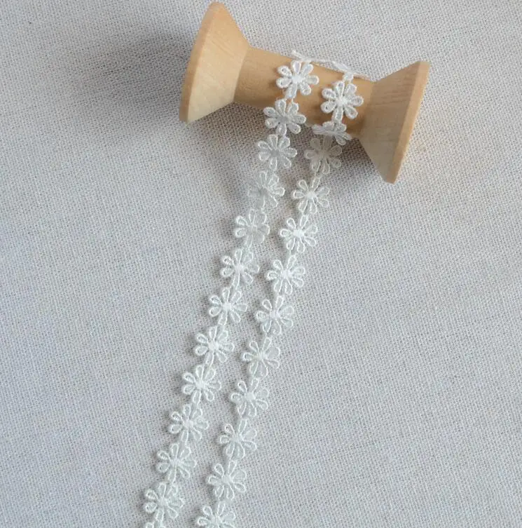 5 ярдов оптовая продажа новинка белый черный цветок ромашки кружевная отделка