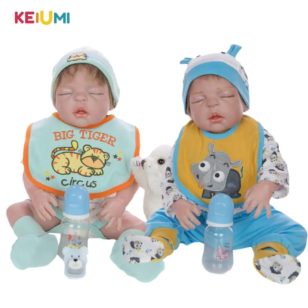 

23'' 57 cm Realistic Reborn Dolls Full Vinyl Body Silicone Lifelike Boy Sleeping Baby Doll Toy For Children's Day Birthday Gifts