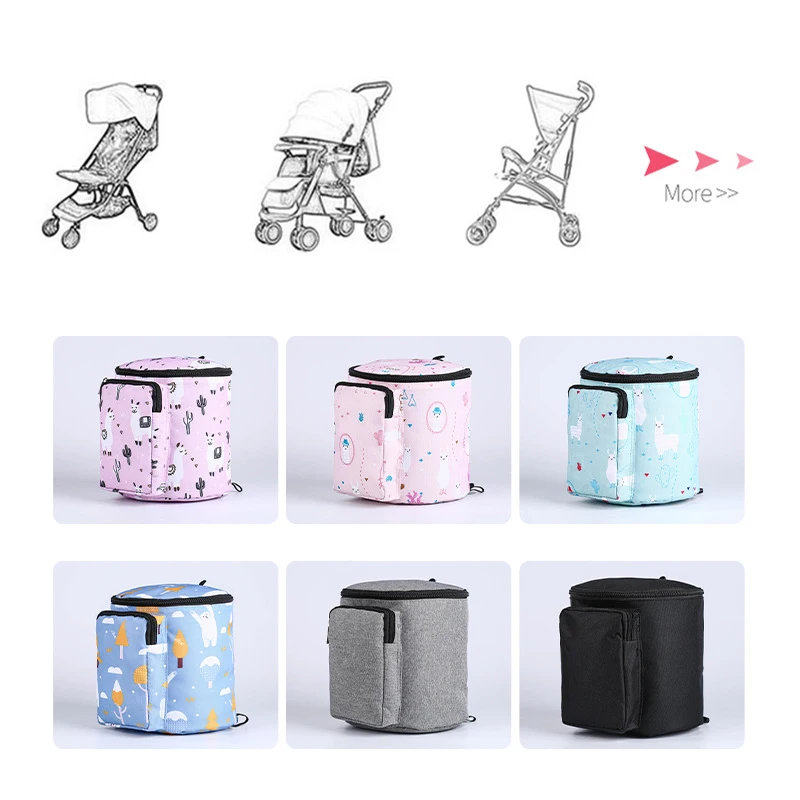 

Baby Stroller Bag Large Capacity Hanging Bag Cylindrical Nappy Organizer Travel Pocket Waterproof Wear-resistant Baby Diaper Bag