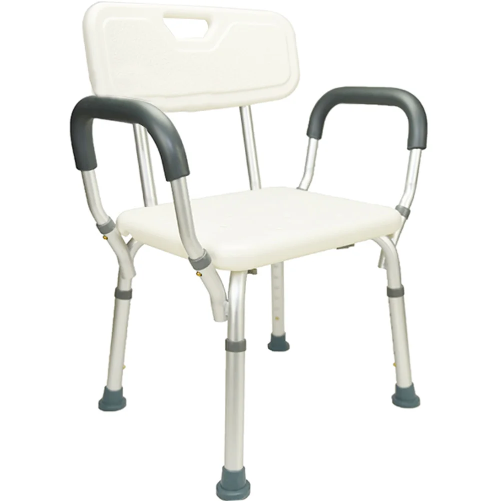 

Shower Chair with Arms and Removable Back, Adjustable Portable Bath Stool Tub Bench with Safety Seat, Medical Bath Stool