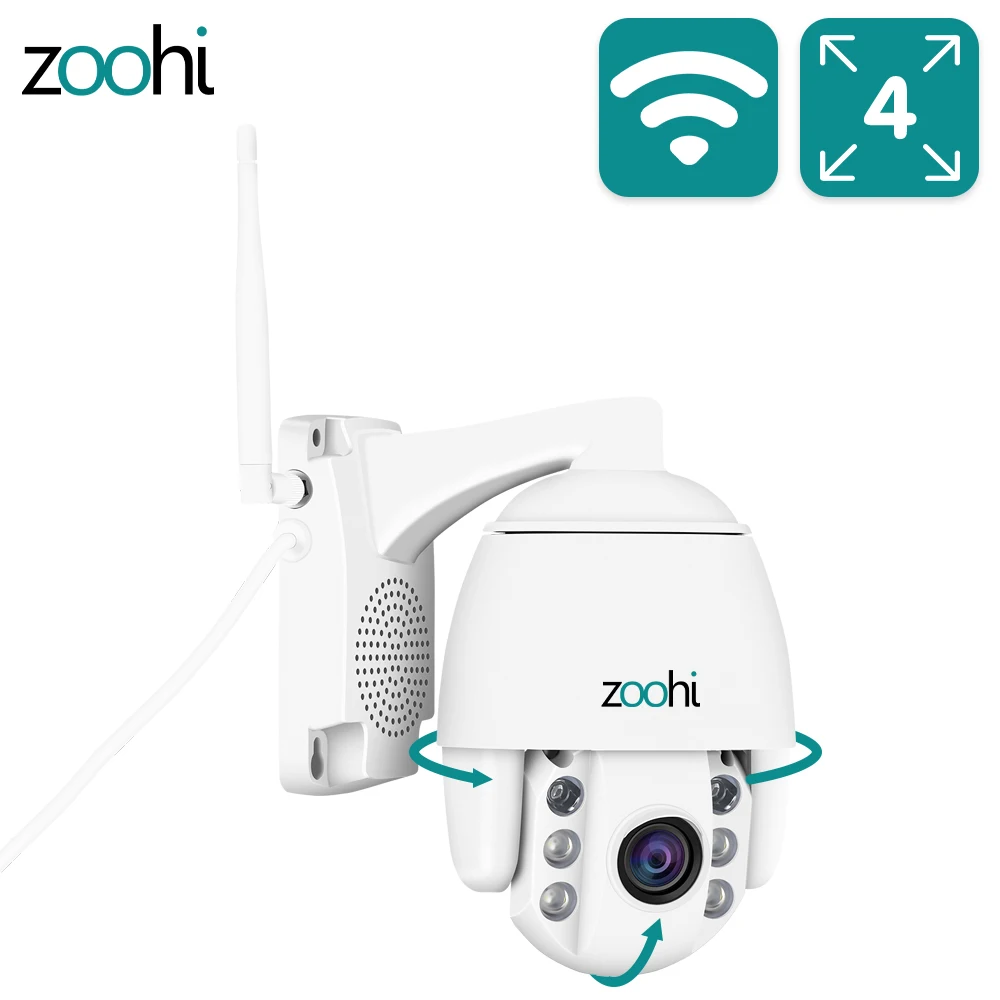 Zoohi беспроводная камера наружная наблюдения с датчиком PTZ IP двухстороннее аудио