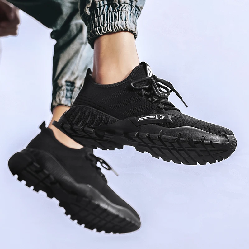 

Men's Sneakers Casual Shoes Men Spring Solid White Fashion Knitting Zapatos Casuales Fashionable Sports