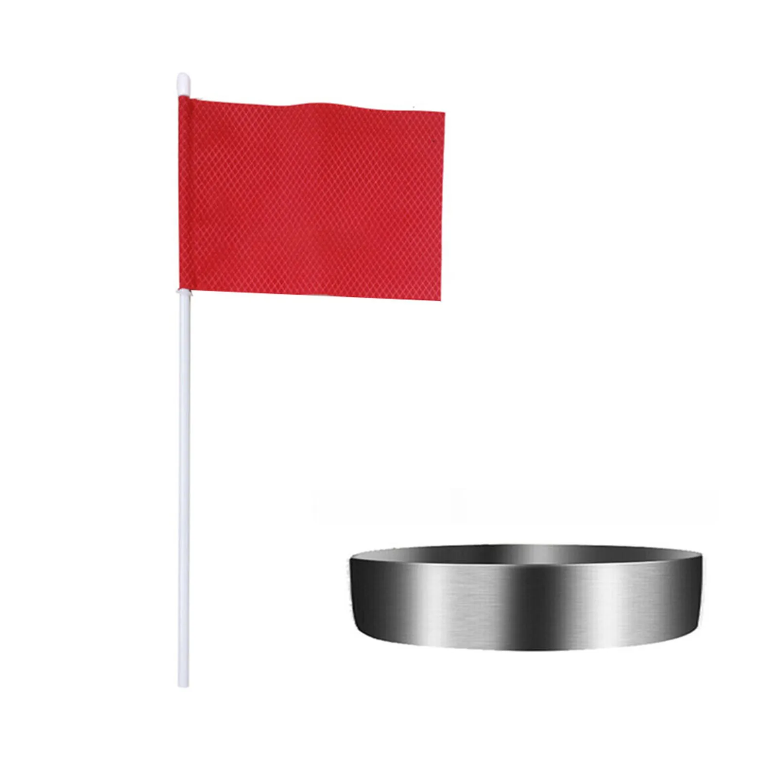 

With Flag Putting Solid Office Garden Backyard Indoor Outdoor Home Trainging Accessory Golf Green Cup Durable Stainless Steel