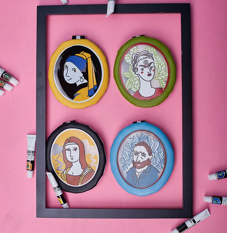 Kawaii портмоне для детей девушка ретро Рисунок Живопись модели сумки бумажник сумки Ван Гог маленькие Сумки из искусственной кожи для женщин