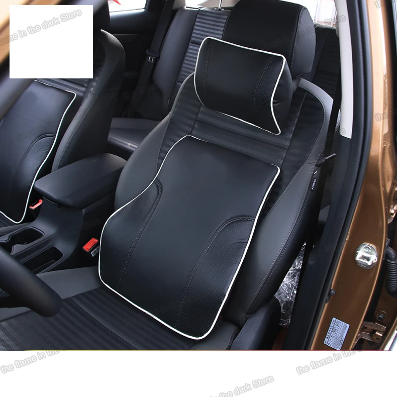 Lsrtw2017 роскошный подголовник автомобильного сиденья из хлопка и кожи поясничная