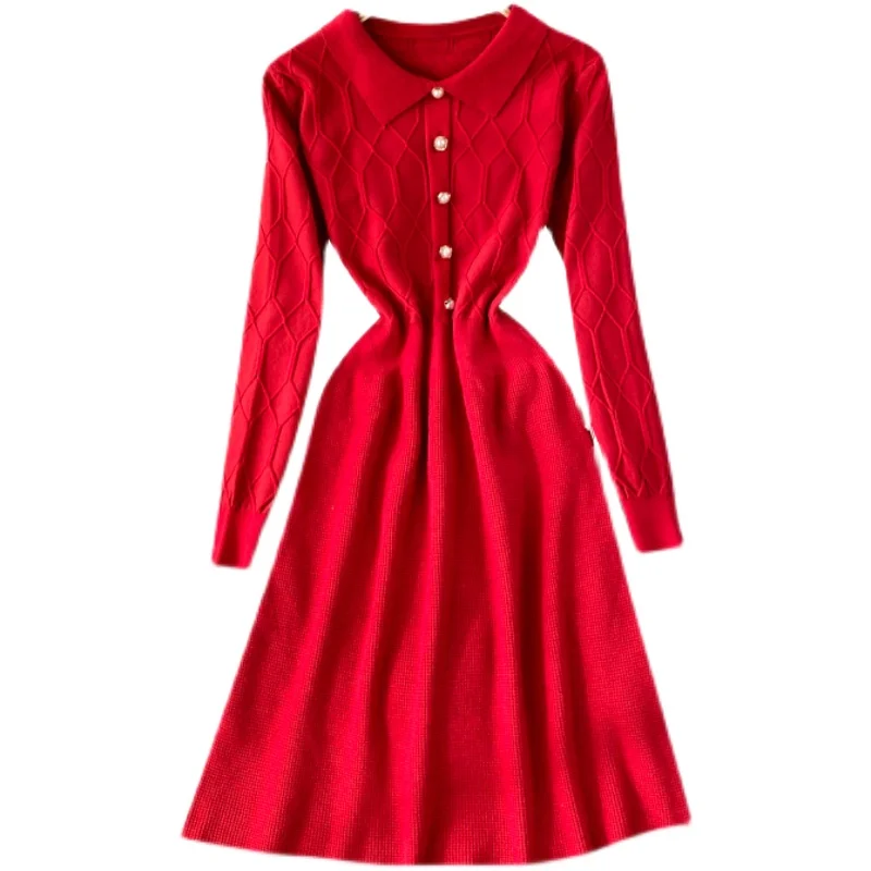 

2021 Autumn Winter Korea Fashion Women Slim Solid Color Long Sleeve Mini Sweater Dress Office Lady Vestido De Mujer J158
