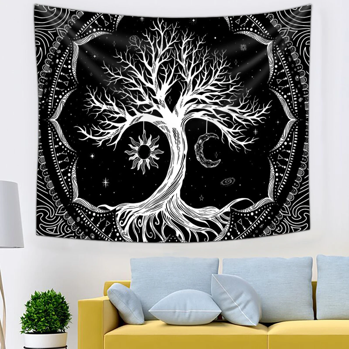

Tree of Life Wall Decor Picnic Mat Bedspread Sheet Wall Decoration Room Tapestry Wall Hanging Art Tarot Mysterious Wall Art