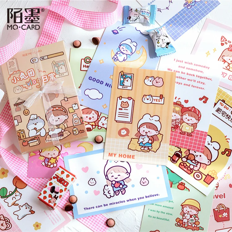 

30 шт/1 партия кролик группы поздравительные открытки и именинников с деловая подарочная карта набор открытка