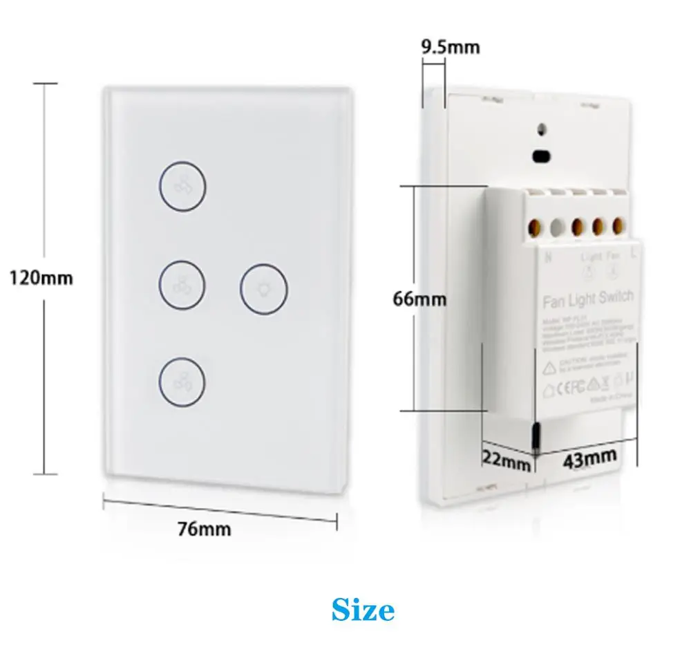 Умный выключатель потолочного вентилятора Vrey US светильник света для Wi Fi