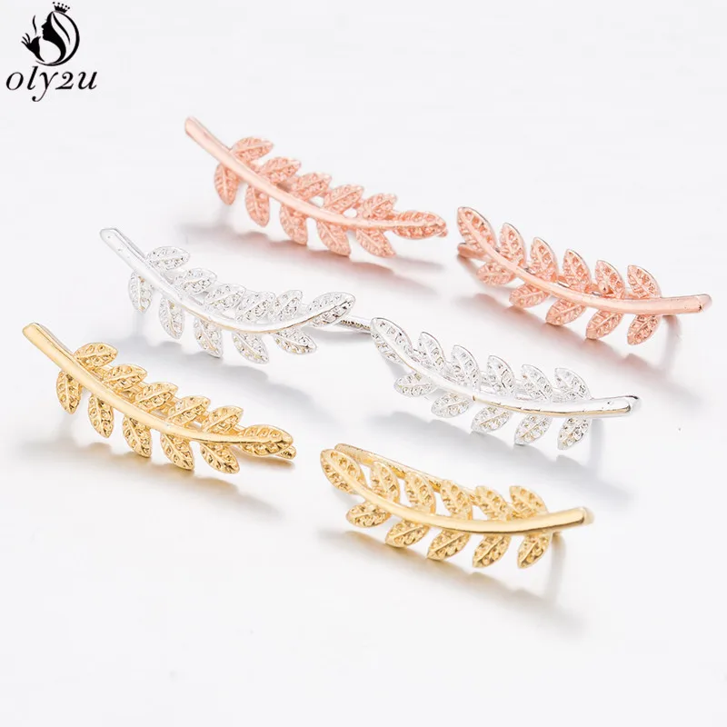 Oly2u в форме листа стиле бохо серьги ботанические ушные подъемники свадебные