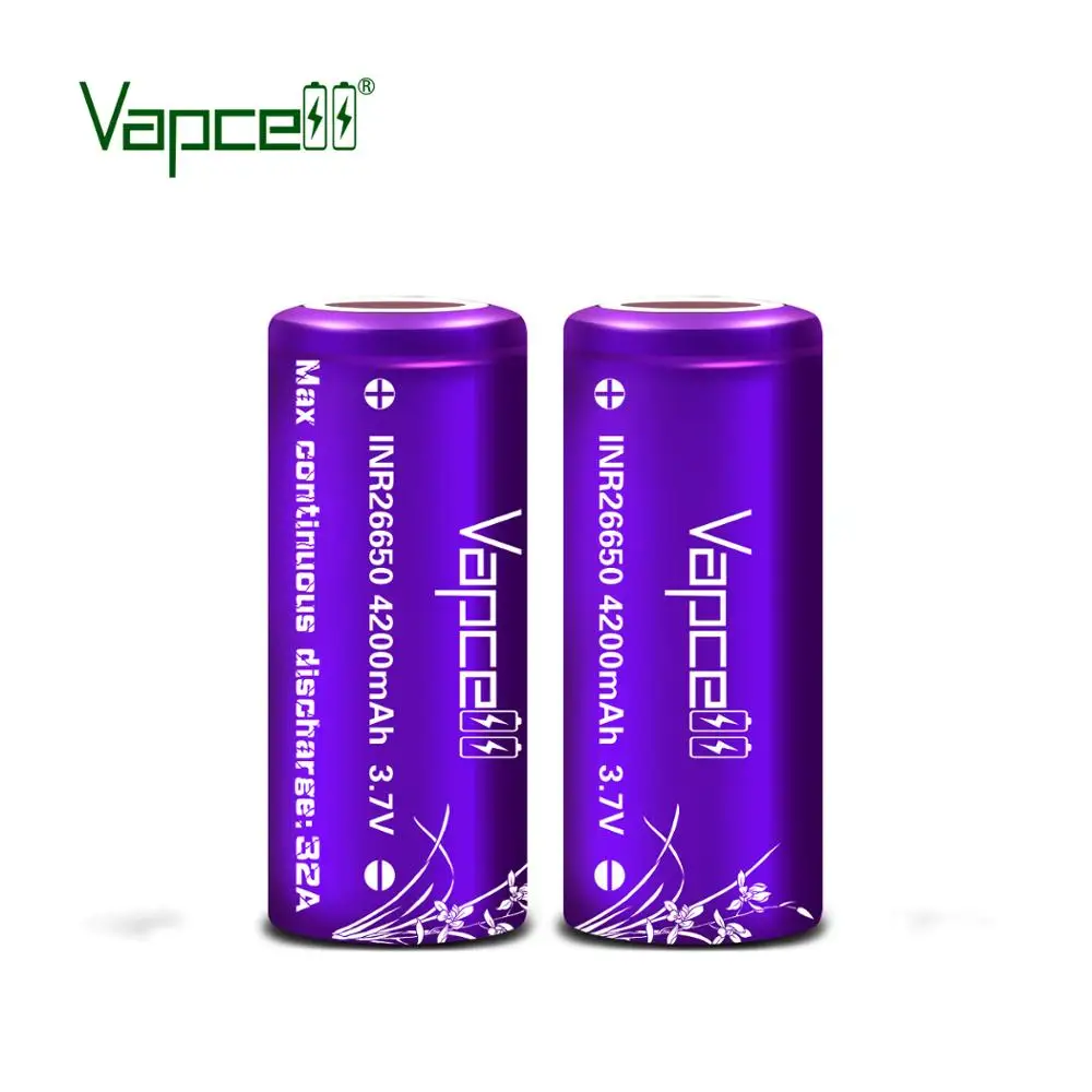 Аккумуляторная батарея Vapcell 26650 емкостью 4200 мАч-4300 мАч 32А, литий-ионный аккумулятор