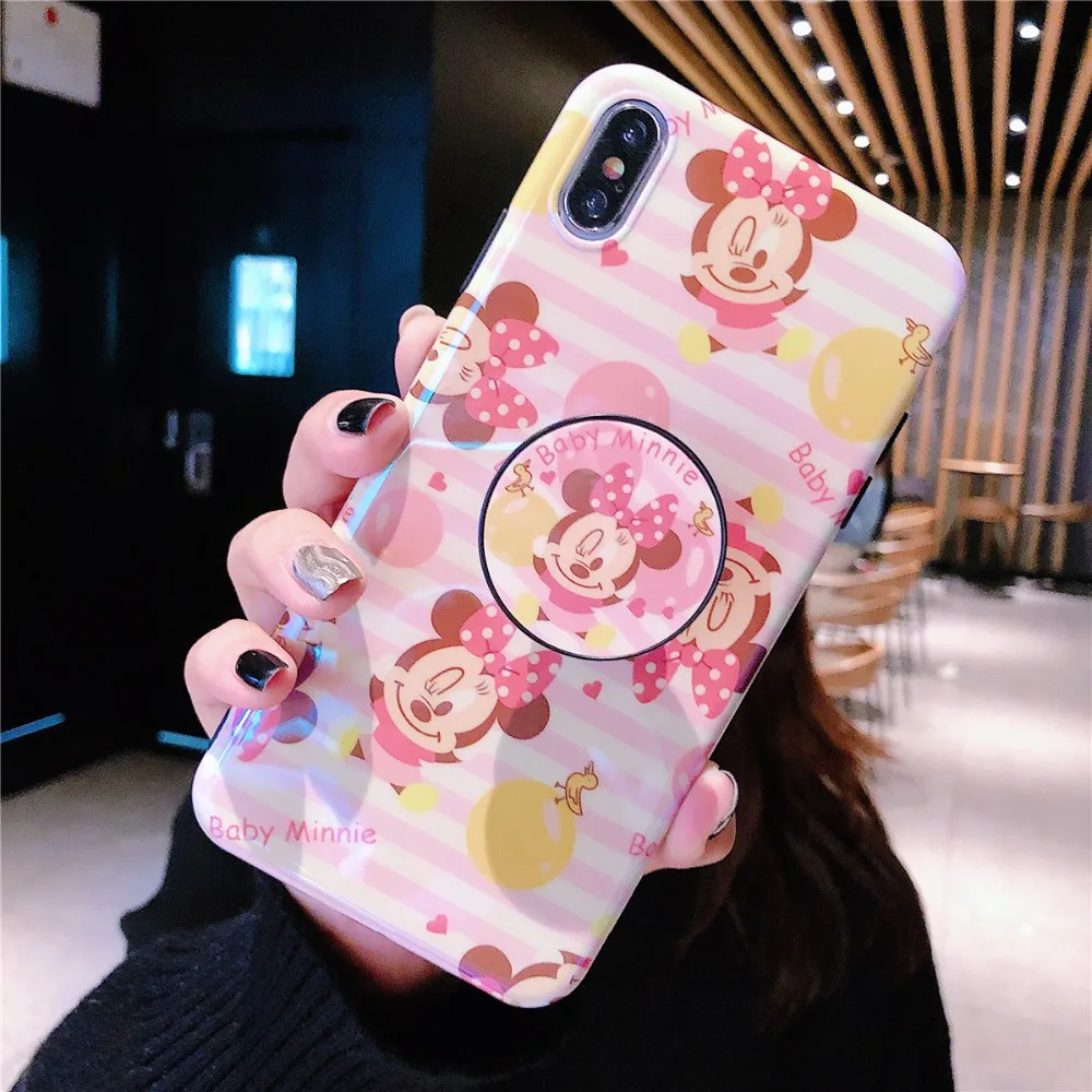 Для iPhone 11 Pro MAX забавные мультяшные милые очаровательные девчачьи мышь утка кронштейн Blue Ray IMD чехол для iPhone XR XS MAX X 6 6S 7 8 Plus