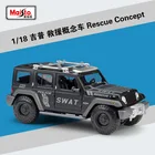 Maisto 1:18 Jeep Rescue Concept Полицейский Автомобиль Моделирование сплав модель автомобиля коллекция Подарочная игрушка
