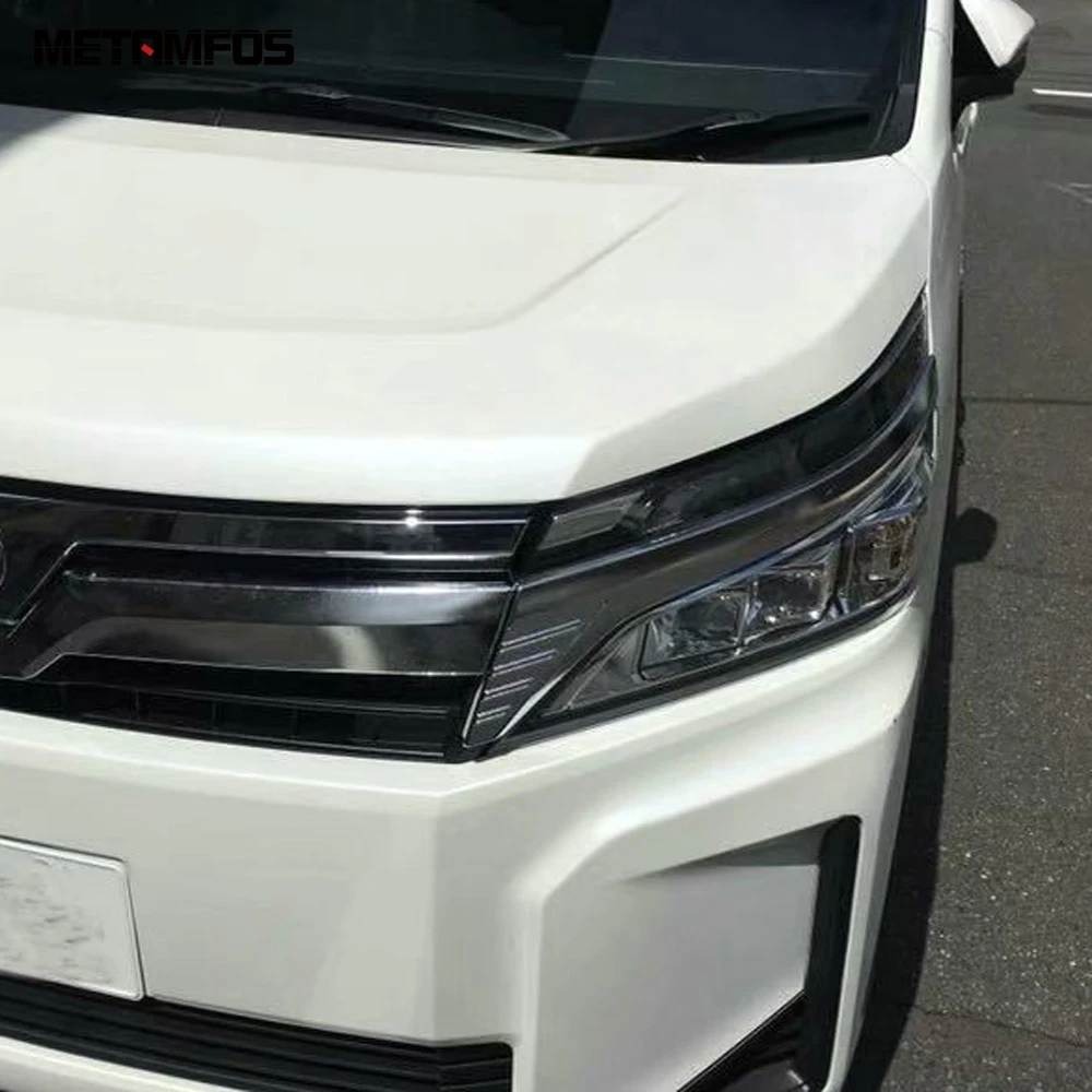 

For Toyota Noah Voxy R80 Mid-2017-2019 Facelifted Chrome Head Light Lamp Cover Trim Exterior Accessories Decoration Car Styling