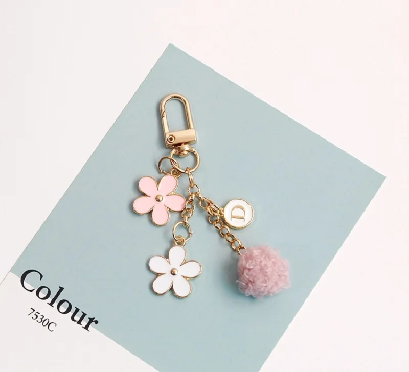 

Instagram Japanese Wind Cherry Hollow Out Bell Key Chain Phone Trinket Short Rope Bag Pendant Keyring Lovely Gift Key Chain