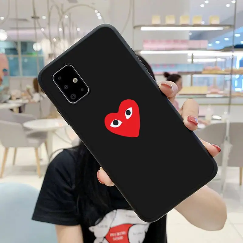 

PLAY Comme des Garcons Heart Phone Case For Samsung A6 A7 A8 A10 A11 A20 A21 A30 A31 A40 A50 A70 A80 A91 Plus S E Cover