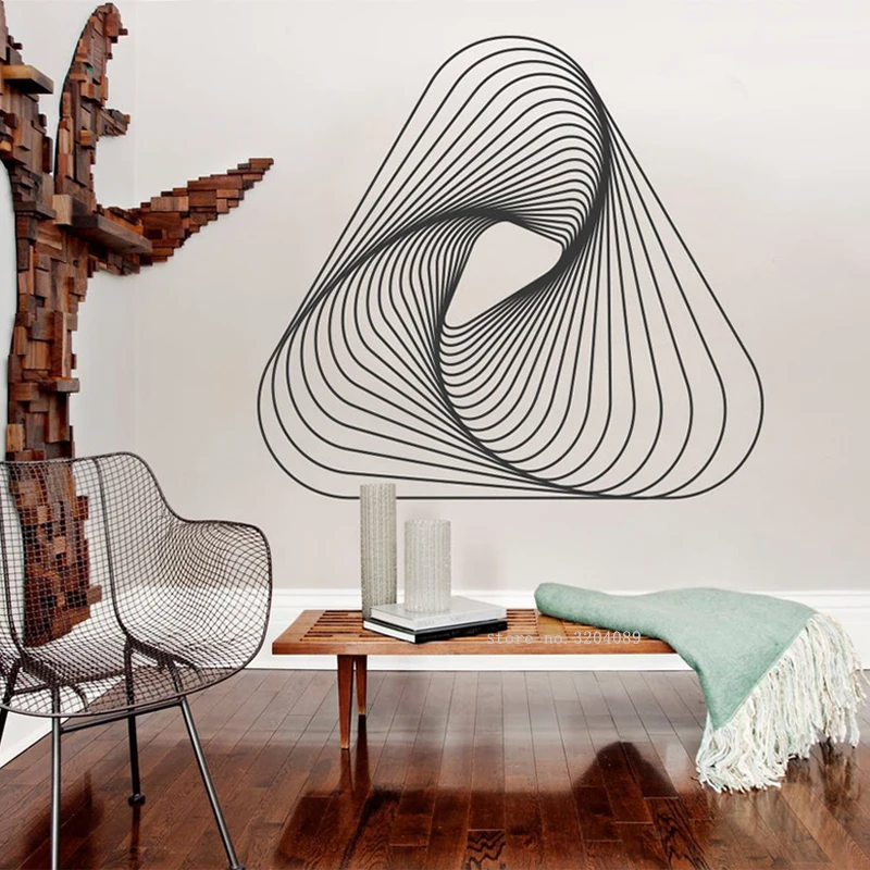 Геометрические виниловые настенные наклейки с иллюзией минималистичные