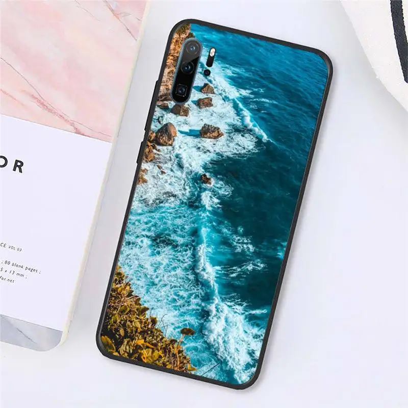 

Blue sea Sandy beach landscape Phone Case For Huawei honor Mate P 10 20 30 40 Pro 10i 9 10 20 8x Lite Y91C V17 6.38 6.44