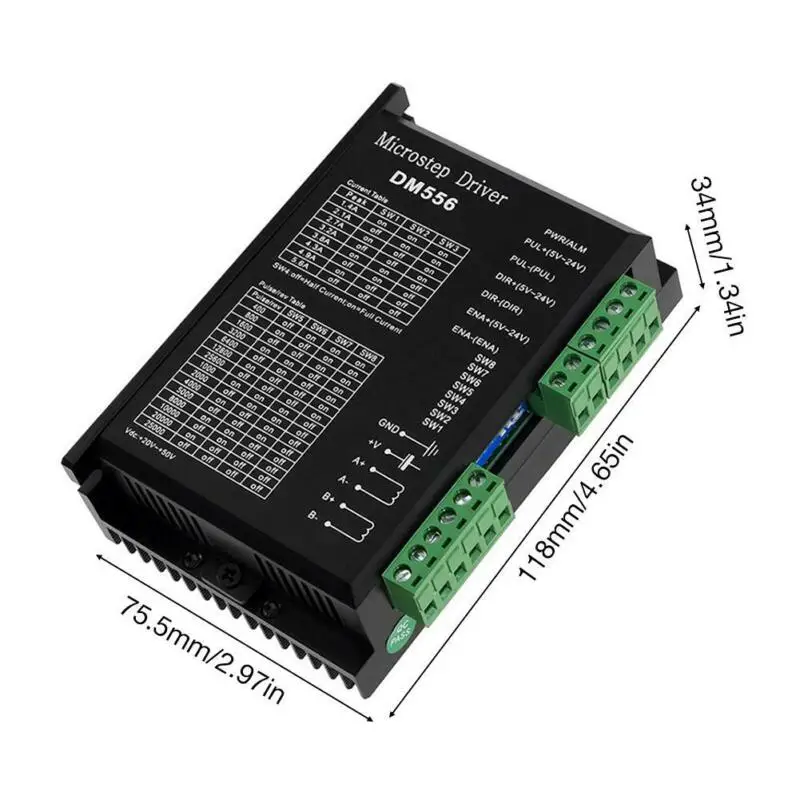 

DM556 Stepper Motor Driver Anti-interference Photoelectric isolation Adjustable