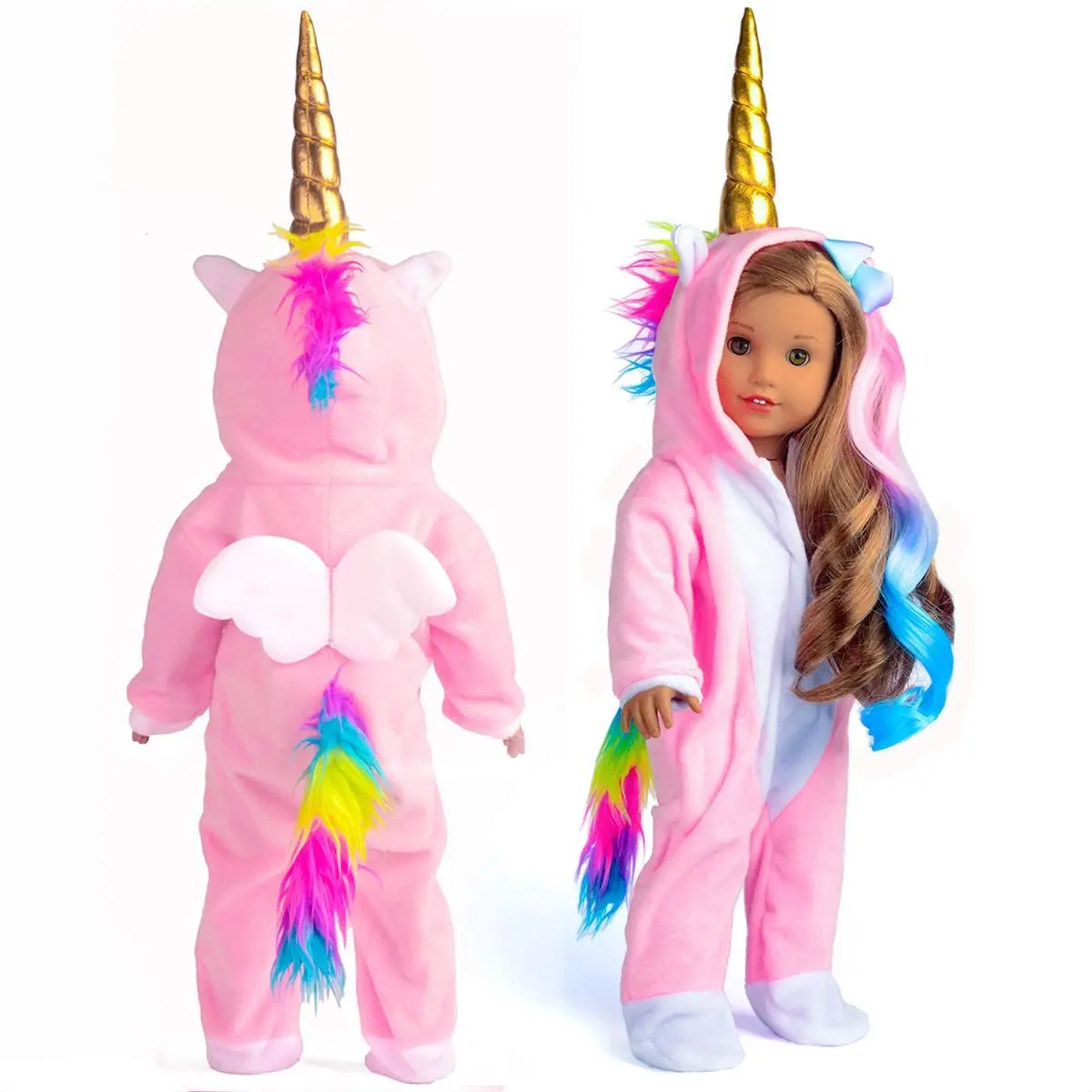 

Одежда для новорожденных, подходит 17 дюймов 43 см для ухода за ребенком для мам Одежда для кукол аксессуары розовый костюм «Единорог» Для мал...