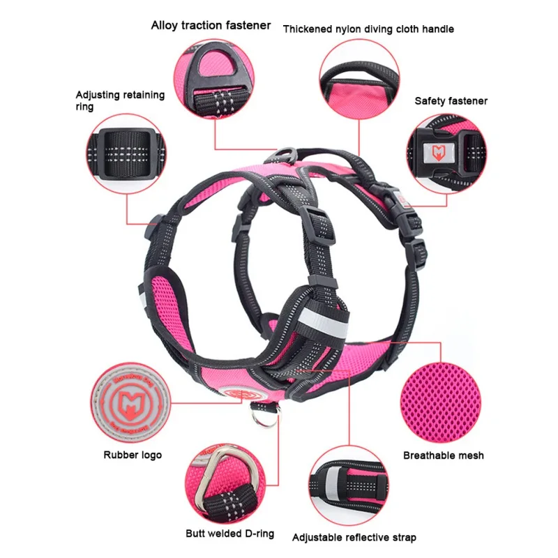 

ZL Nylon Pet Dog Harness French Bulldog Harness Puppy Small Dogs Harnesses Adjustable Pet Dog Chest Strap Pet Dog Accessories