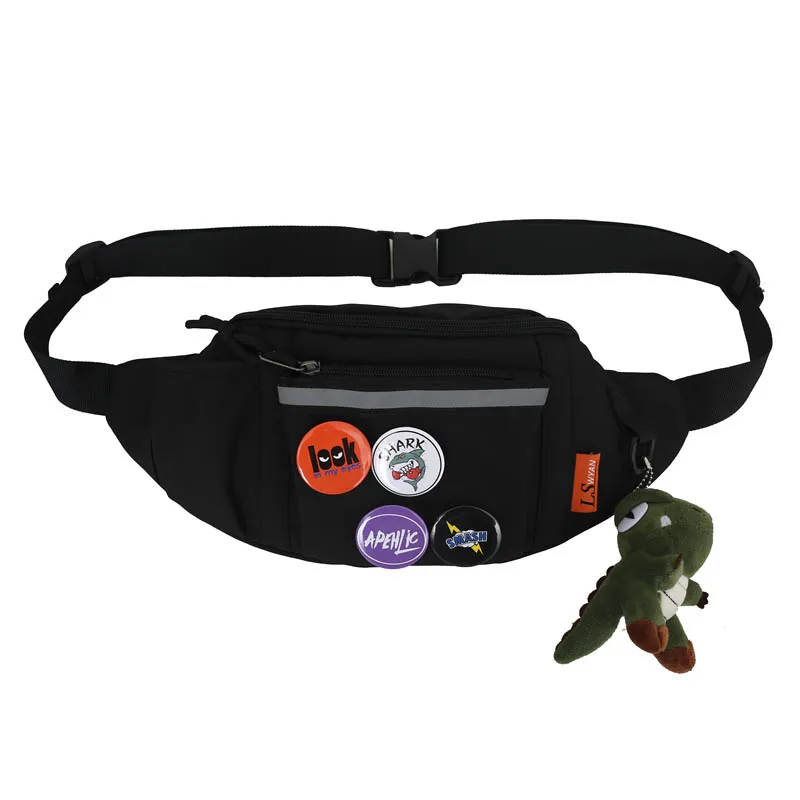 

Crossbody Street Trend Waist Bag Unisex Bag Reflective Stripe Sports Chest Bags Casual Men Hip Waist Pack Travel Belt Purse
