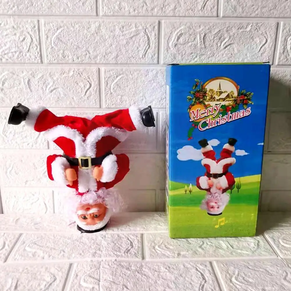 

Electric Handstand Hip-hop Santa Claus Shape Music Decor Toy Children Ornament Dance Christmas Home Sing Gift With O0o0
