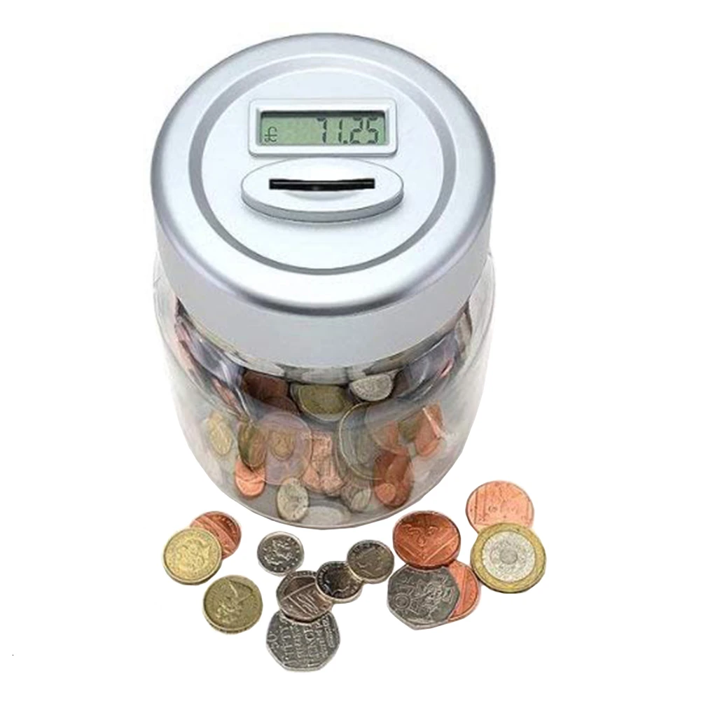 Цифровой электронный Копилка Евро Счетчик валюты с ЖК-дисплеем показывает сумму