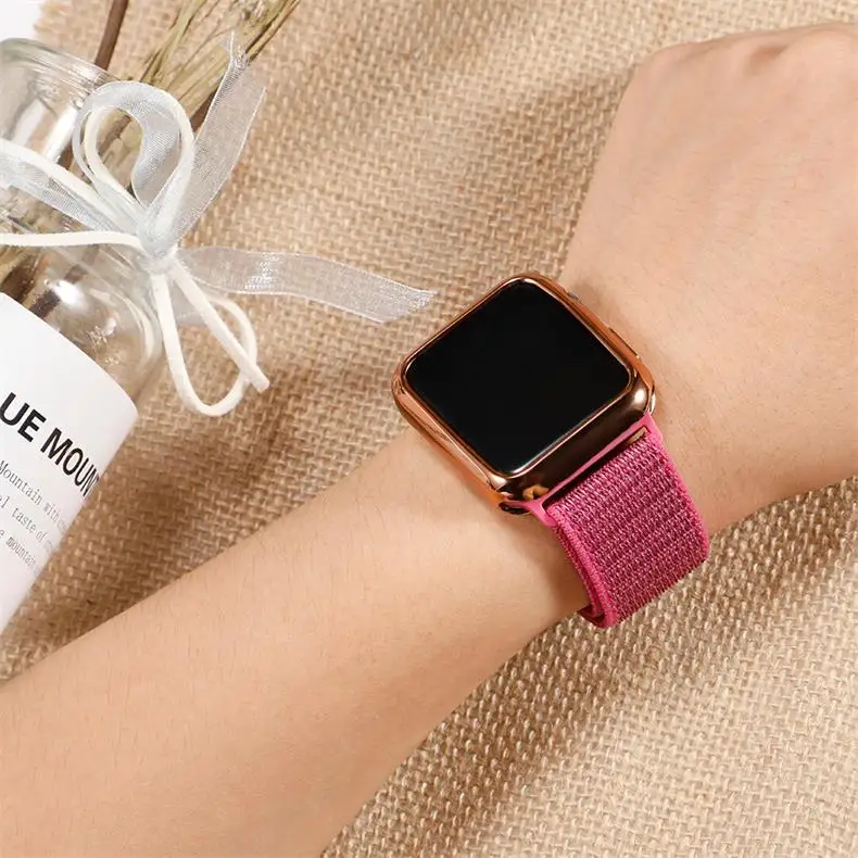 Чехол+ ремешок для apple watch 4 Band 44 мм correa apple watch 42 мм 38 мм 40 мм iwatch series 5 4 3 нейлоновый браслет pulseira