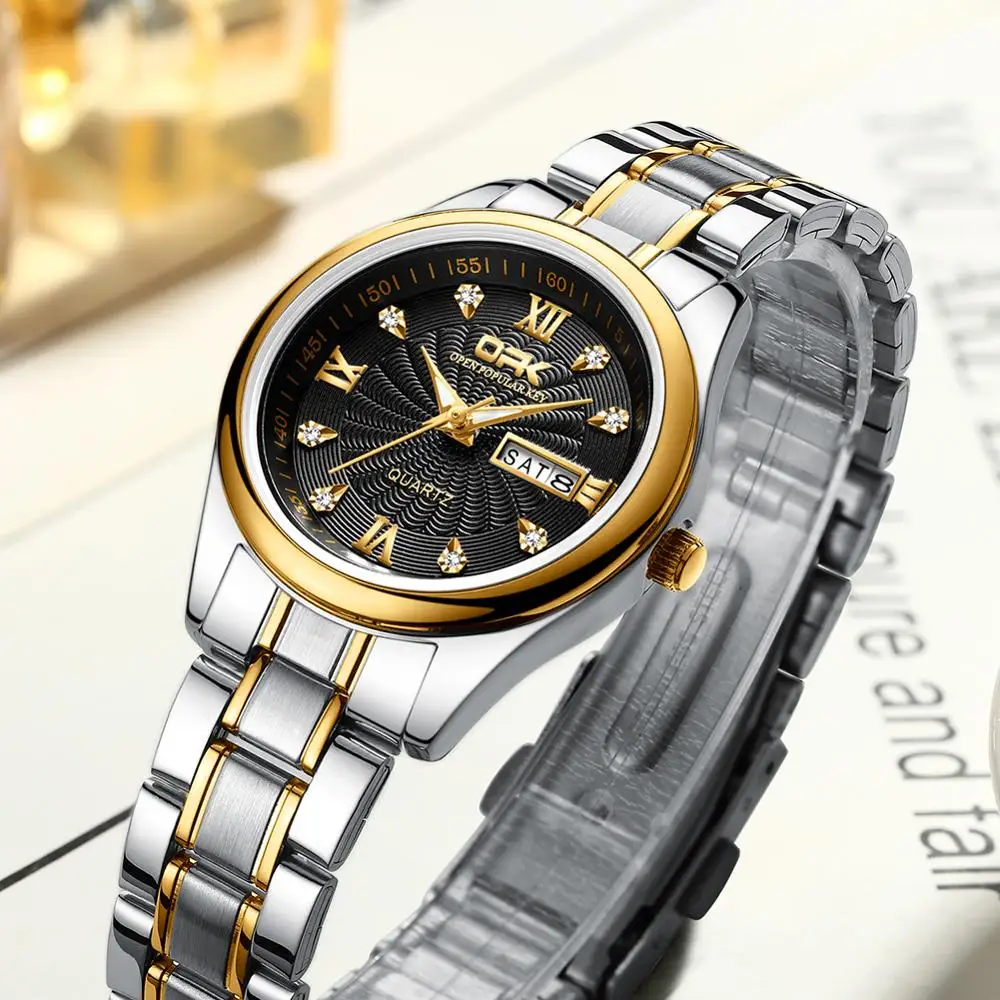 Reloj Pareja Luxury Couple Watch Men Watches Women Week Fashion Love Stainless Steel Waterproof Date Pair Luminous | Наручные часы