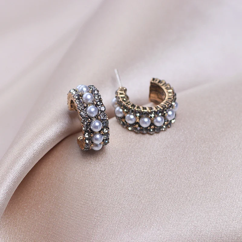 Винтажные антикварные круглые серьги золотого цвета для женщин серьги-кольца с