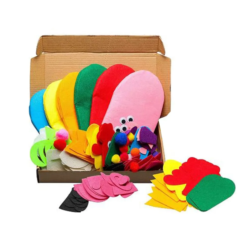 

DIY Felt Hand Puppet Making Materials Set Lovely Animals Theater Craft Fabric Story Telling Gloves Role Play Party Supplies