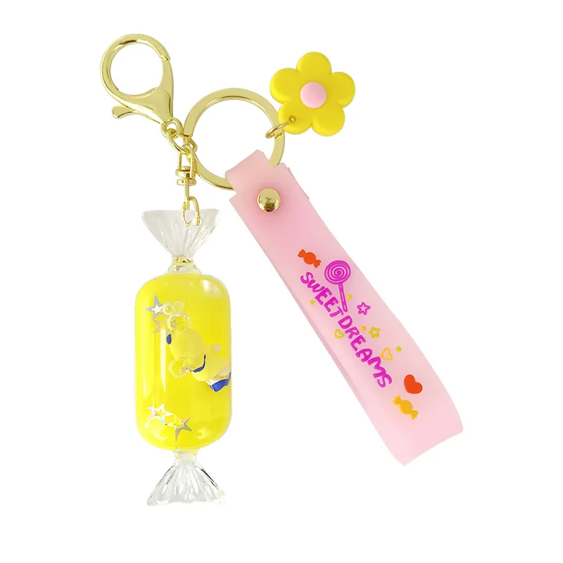 

2021 Candy Drifting Milk Tea Bottle Keychains Into Oil Girl Key Chain Lovely Floating Car Lovers Schoolbag Key Rings
